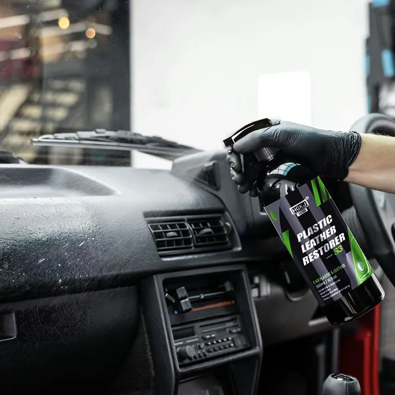 Car Plastic Restorer Coating Polish Leather Cleaner Interior Plastic Leather Seat Spray Restoration Coat Wax Car Accessories