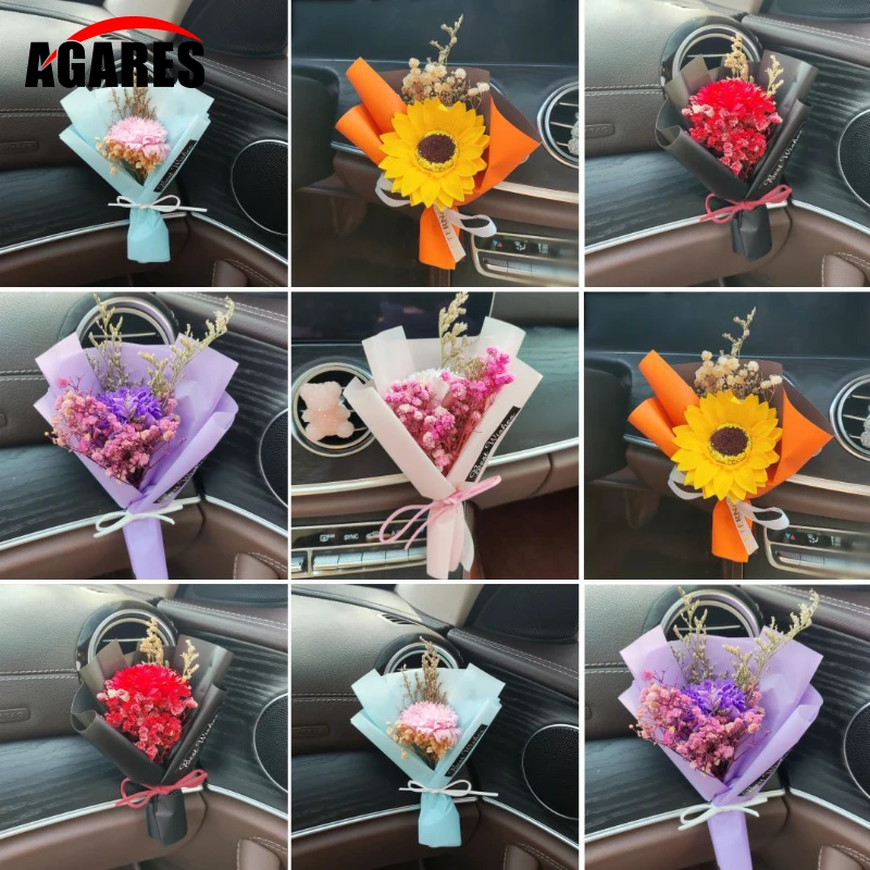 Car Air Freshener Vent Clip Aromatherapy Clip-on Dry Flower Diffuser Decorative Fragrance Diffuser for Auto Interior Accessories