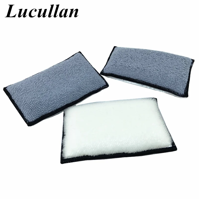 Lucullan Microfiber Interior Scrubbing Sponge (5”x3”) Applicators for Leather,Plastic,Vinyl and Upholstery Cleaning