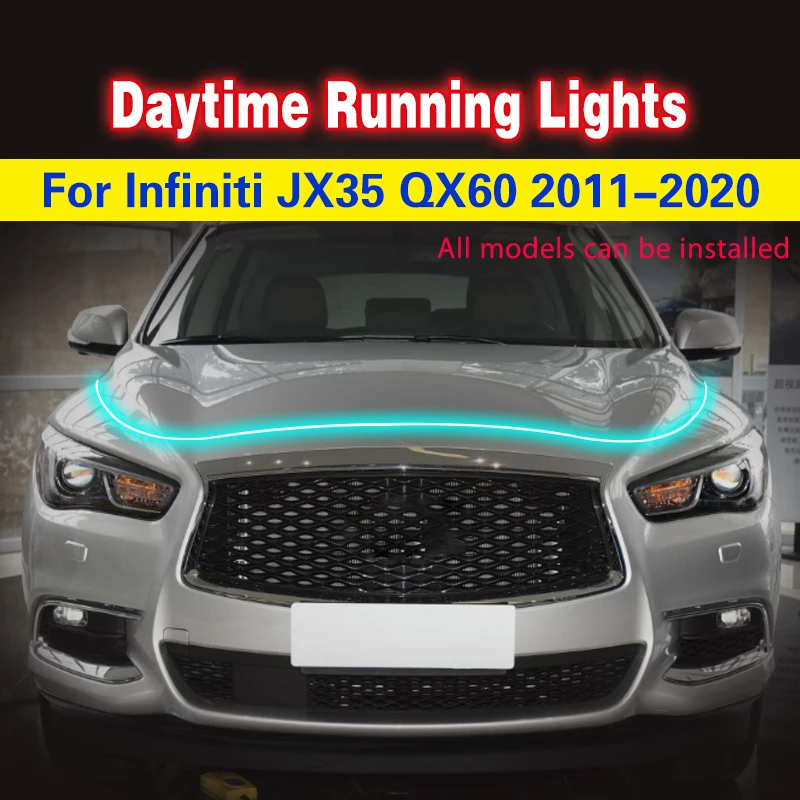 For Infiniti JX35 QX60 2011-2020 Waterproof LED Car Engine Hood Decorative Light Flexible DRL LED Strip Daytime Running Light