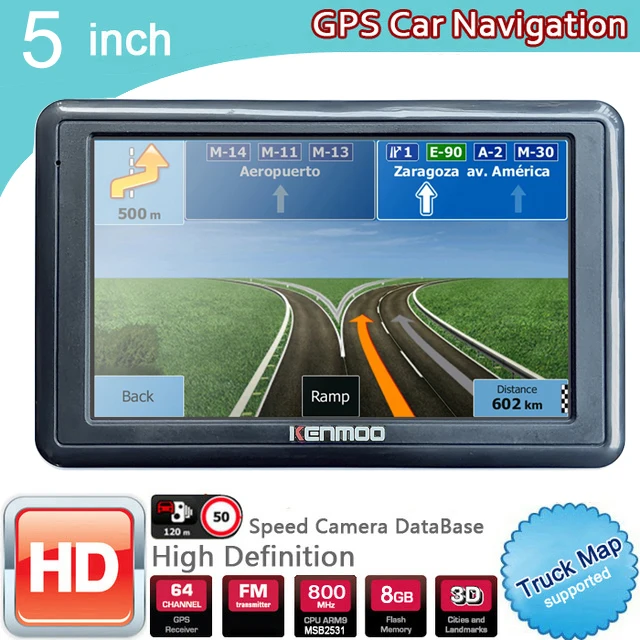 5 Inch HD GPS Portable Navigation 2024 Maps for Europe Russia Car TRUCK CAMPING Caravan Navigator Sat Nav Free Lifetime Updates