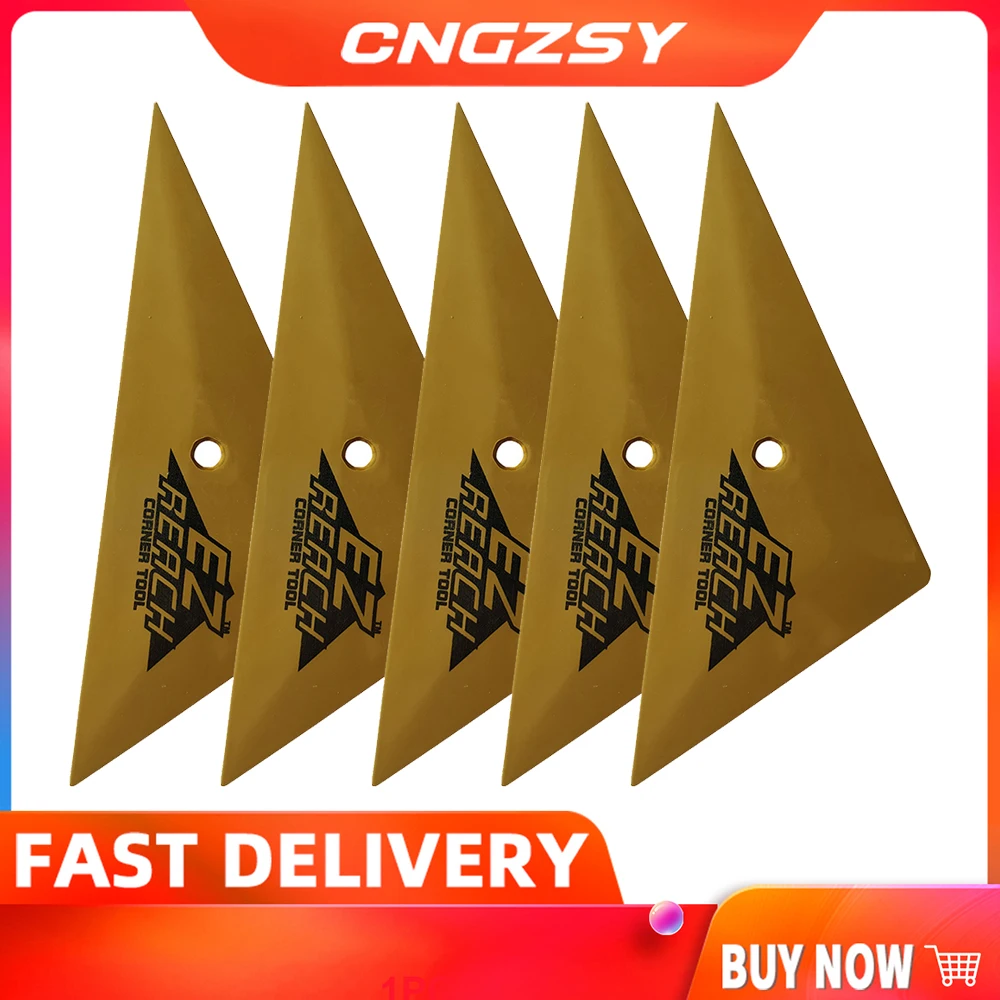 5PCS Triangle Go Corner Vinyl Squeegee Carbon Fiber Film Car Wrapping Tools Window Sticker Tint Vinyl Wrap Tool Scraper