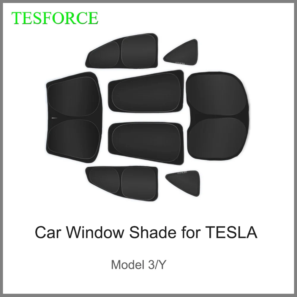 Car Sun Shade for Tesla Model 3 Y 2017-2024 Windshield Sunshade Cover Protector Front Side Window Privacy Blind Shading Kids