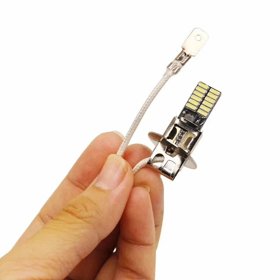 2PCS H1  H3  Canbus LED Bulb Car Fog Light Headlight 4014 24SMD 5w 12V 24V Running Light Motorcyce Lamp for car Truck fog lamp