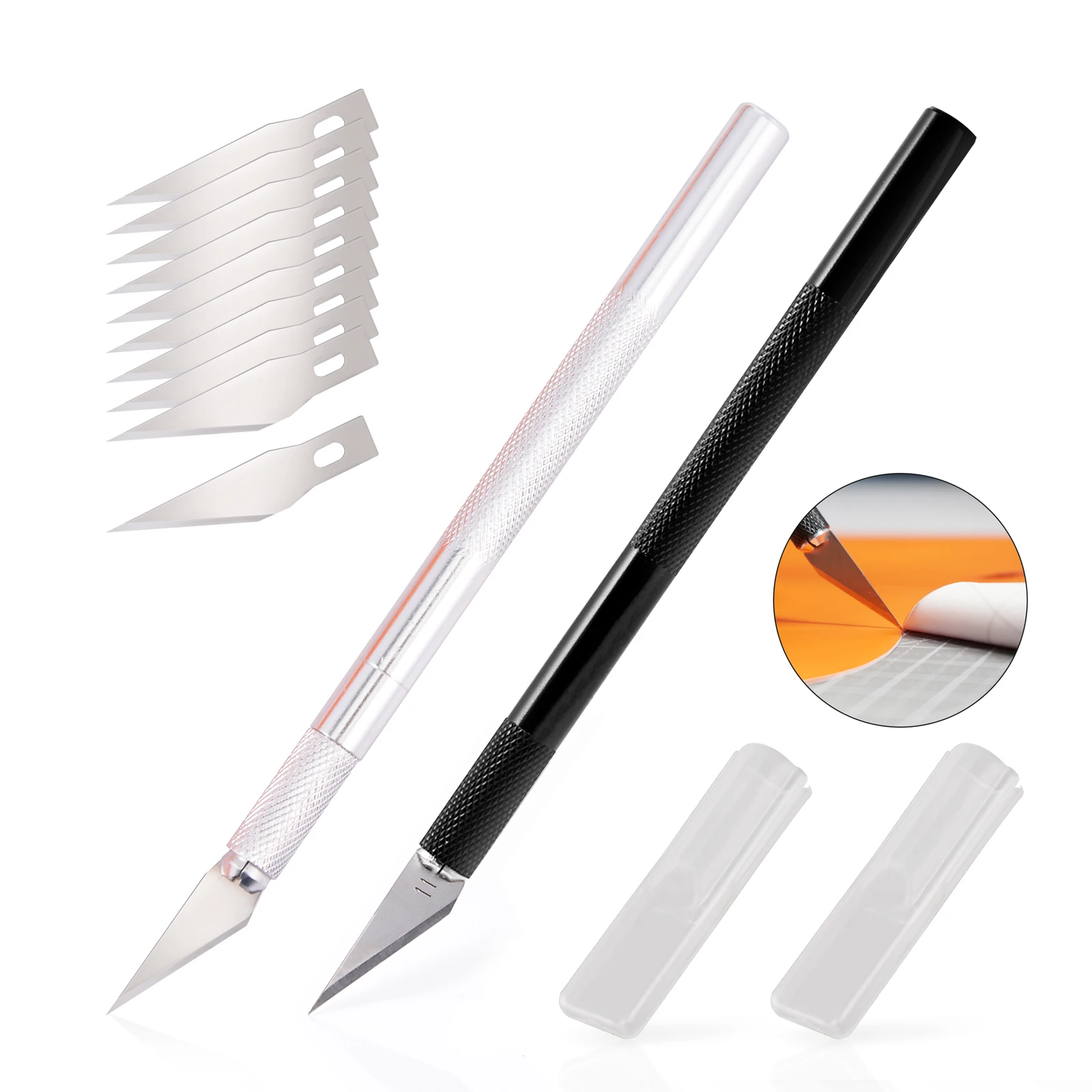 FOSHIO 2pcs Scalpel Knife Metal Blades For Cutting Car Wrapping Vinyl Film Window Tints Wallpaper Wood Craft Carving Pen Tools