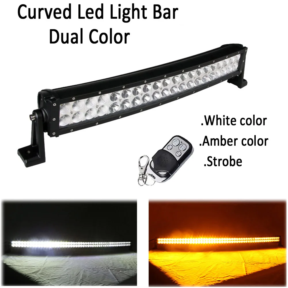 22inch 240W Led Curved Work Light Bar Color Change White /Amber,Green,Blue,Red,Stroboflash Offroad Driving Emergency Warning