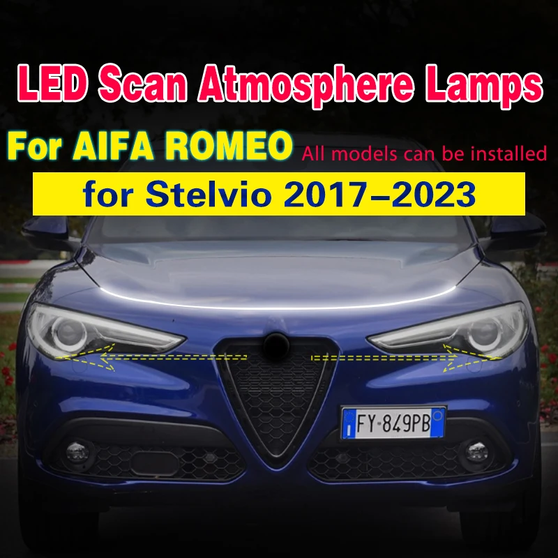 For Alfa Romeo Stelvio 2017-2023 Led Scan Starting Flexible Decorative Ambient Lamp DRL 12V Car Styling Daytime running lights
