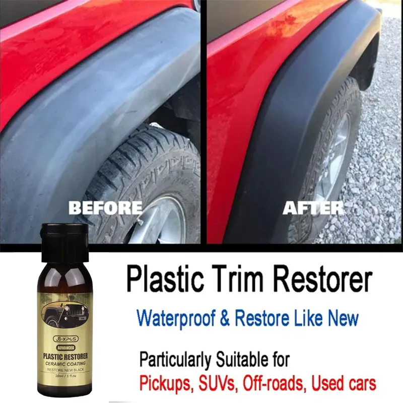 Car Plastic Restorer Long-lasting Ceramic Car Coating Hydrophobic Exterior Auto Parts Renovator Agent Plastic Rubbers Cleaner