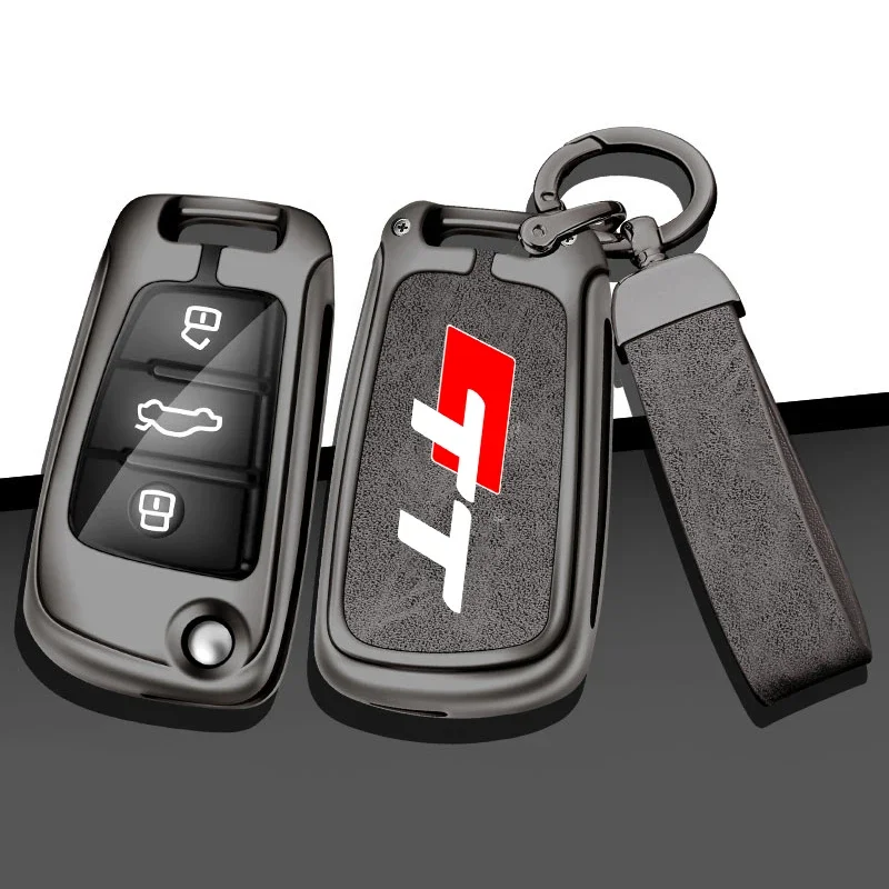 Zinc Alloy Car Remote Smart Key Cover Case Shell Fob Protective Keychain For AUDI TT TTRS Custom Logo car accessories interiors