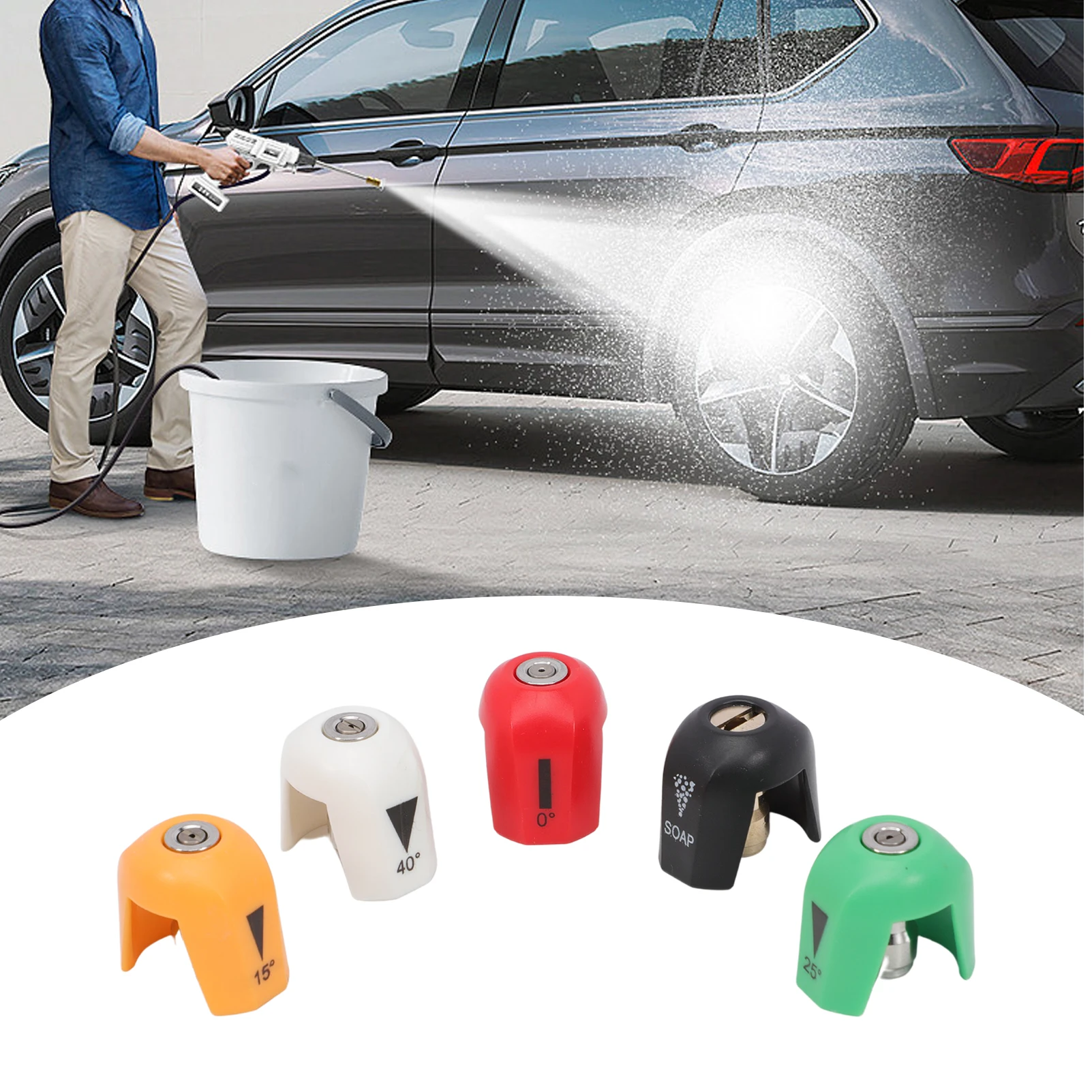 SPX3000-TPS Spray Tips for Sun Joe SPX 3000 Series Pressure Washer Nozzle Set (0 Degree, 15 Degree, 25 Degree, 40 Degree, Soap