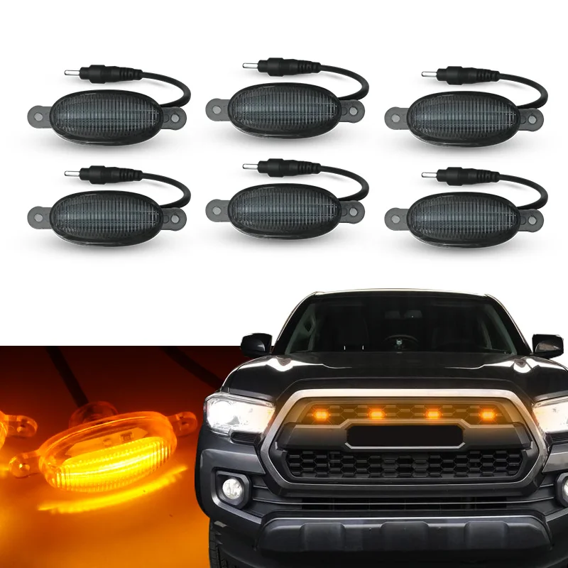 Car LED Front Grille Light Raptor Style Grill Smoke LED Amber white Lamp for Ford F150 2004-2019 for Ford Raptor 2004-2019