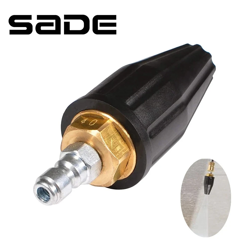 Pressure Washer Turbo Nozzle 3600 PSI, 360° Rotating Turbo Spray Tips with 1/4" Quick Connector, Orifice 2.5/3.0/3.5/4.0