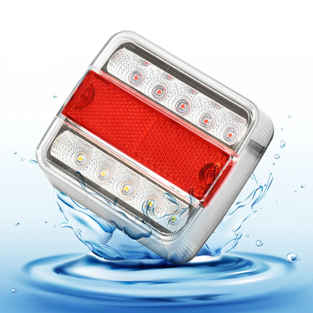 2Pcs Rear LED Submersible Trailer Tail Lights Kit Boat Marker Truck Waterproof Universal 12V/24V LED Campers Trailer Taillights