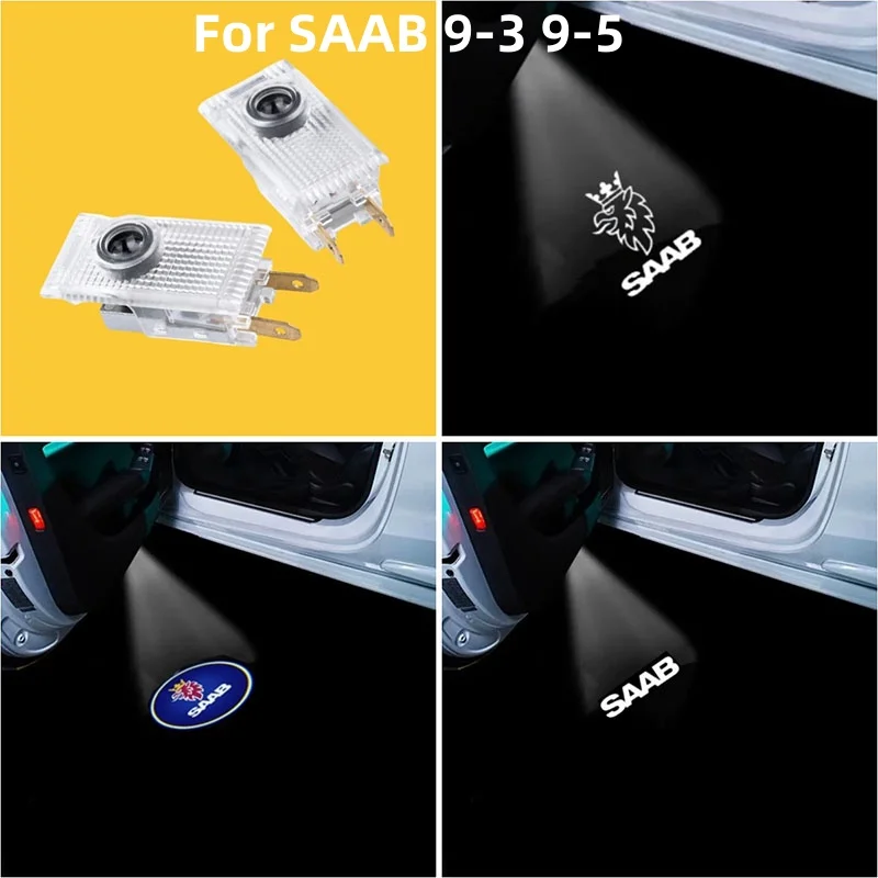 Car Door Lights Logo Projection Ghost Shadow Welcome Puddle Light For SAAB 9-5 1998-2011 9-3 2003-2012 Car Accessories Interior