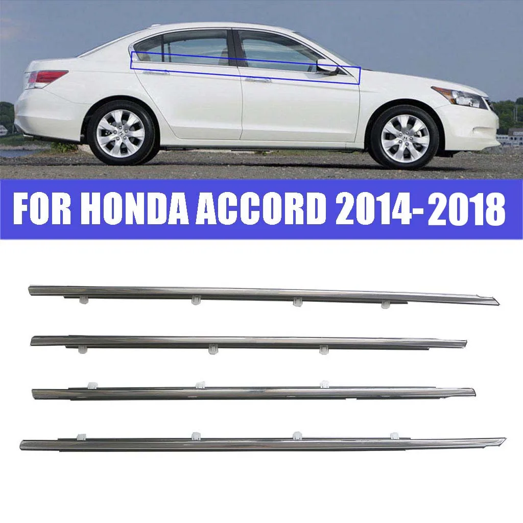 Chrome Outside Window Door Belt Weatherstrip Weather Strip Outer Seal Trim For Honda Accord 2014 2015 2016 2017-2018 Accessories