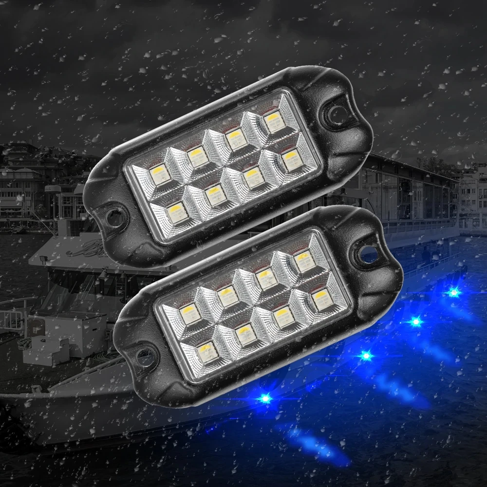 2Pods RGB LED Rock Lights Kit Offroad ATV Underbody Remote Control Multi-Color Voiture Led Lights Lamp Light