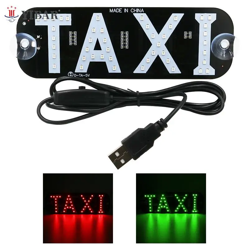 1pc 12V LED Car Taxi Cab Indicator Energy Windscreen Sign Lamp USB Cable with Switch Signal Lamp