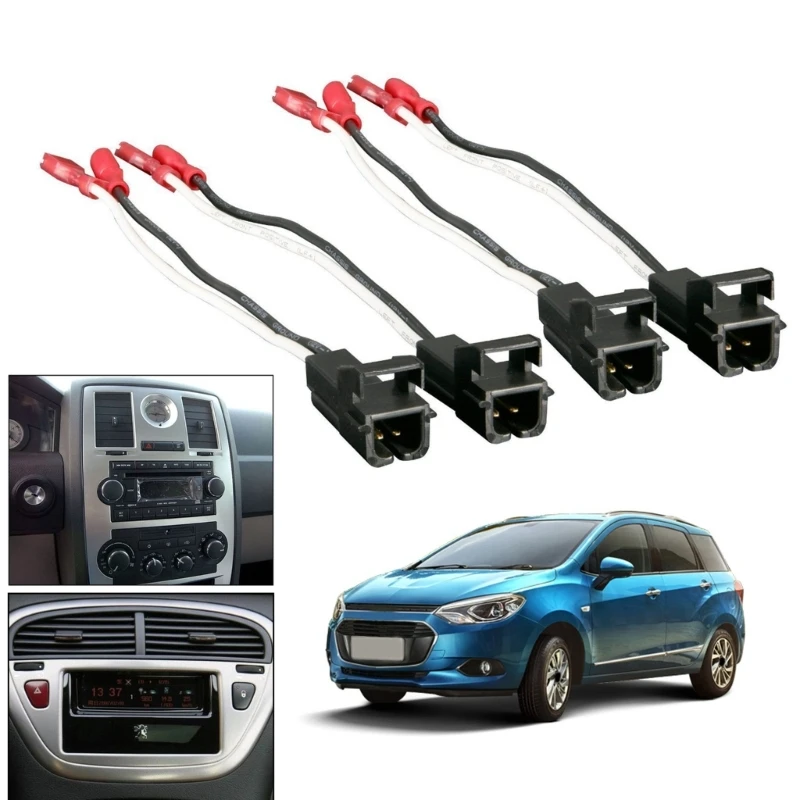 4Pcs/Set Car Player Speaker Wire Audio Wiring Harness Adapter Connector Vehicle Connection Plug Cable Replacement OEM 72-4568