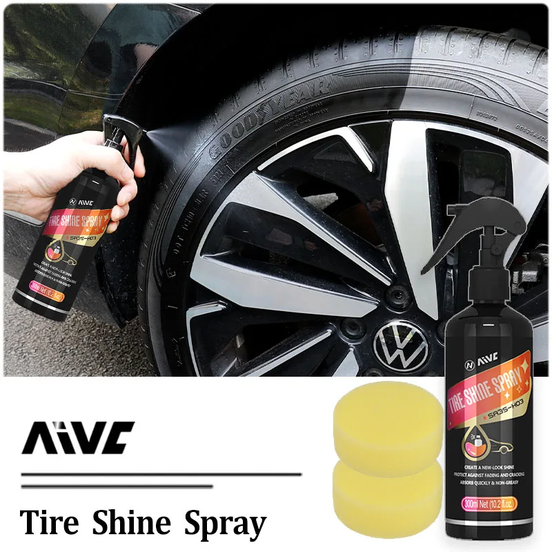 Car Tire Brightener Back To Black Rubber Plastic Hydrophobic Coating Type Shine Spray AIVC Polish Sealing Wax Wheel Accessories