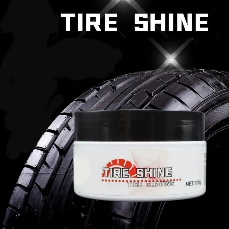Car Tire Coating Wax Tire Shine Applicator Wheel Care Tire Cleaner 100g UV Protection Polish Tire Restore Stains Dressing Wax