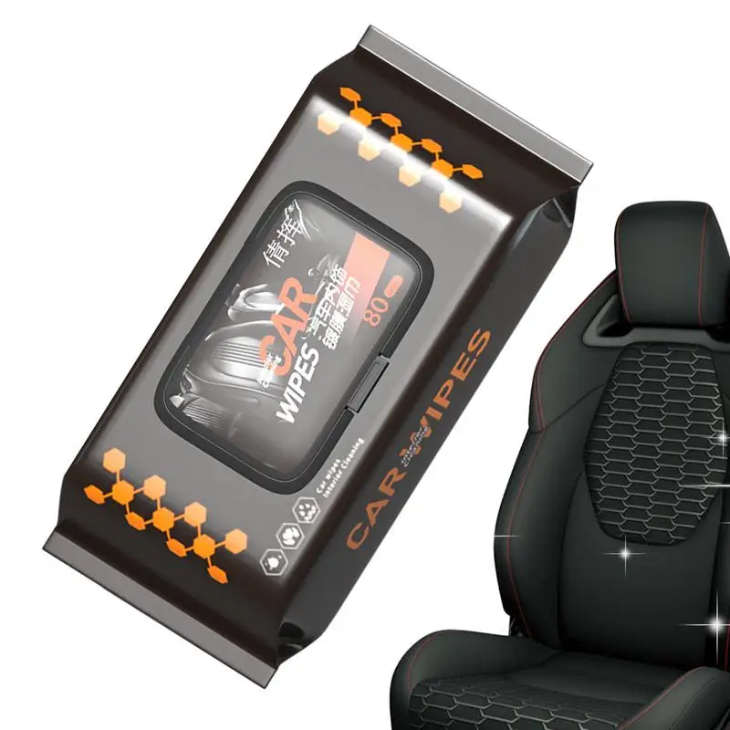 Dashboard Wipes 80pcs Car Detailing Wet Wipes Vehicle Interior Dust Removal Tool For car cleaning Interior Supplies