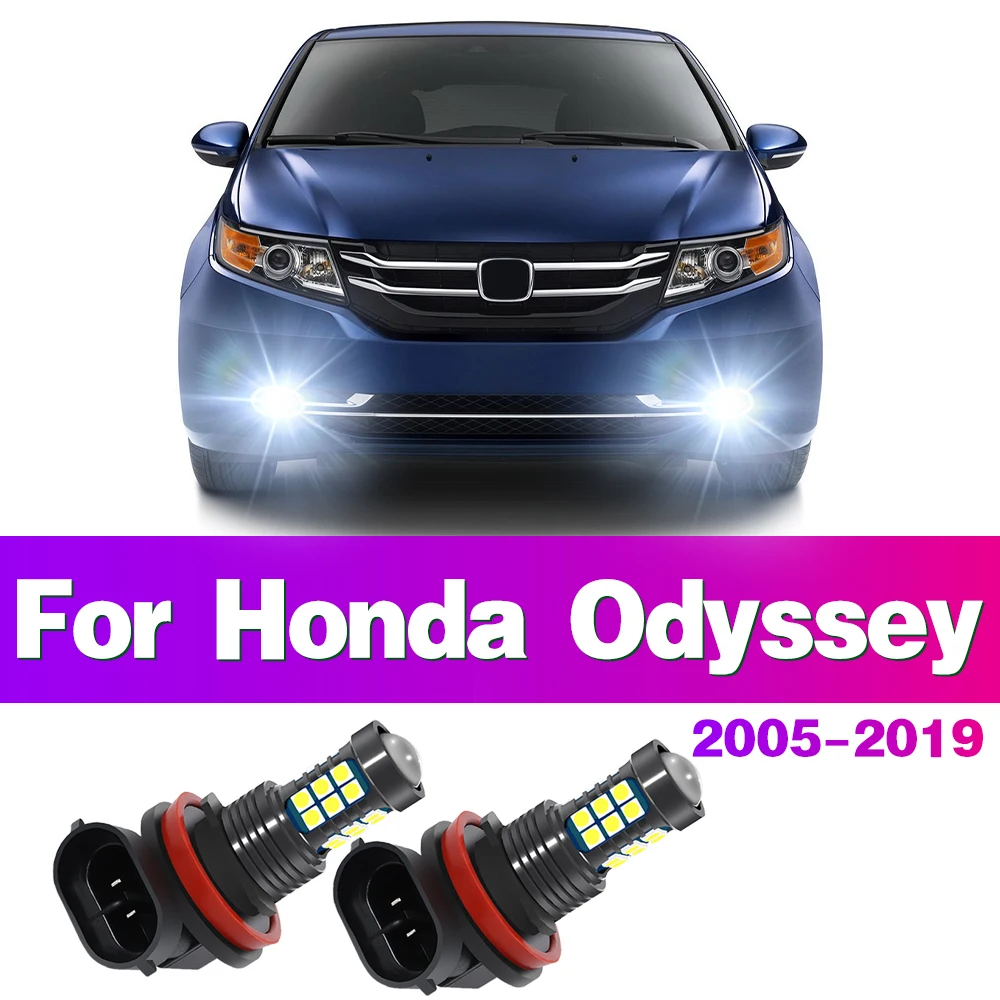 2Pcs LED Car Front Fog Light Lamps Bulb ForHonda Odyssey 2005 - 2010 2011 2012 2013 2014 2015 2016 2017 2018 2019 Auto Accessory