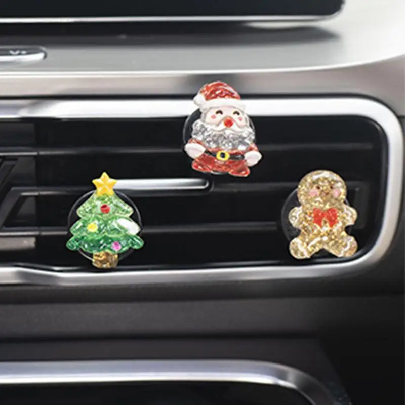 Christmas Air Vent Freshener 6 Pieces Seasonal Auto Fragrance Clips Christmas Aromatherapy Decor For Minivans Trucks SUVs