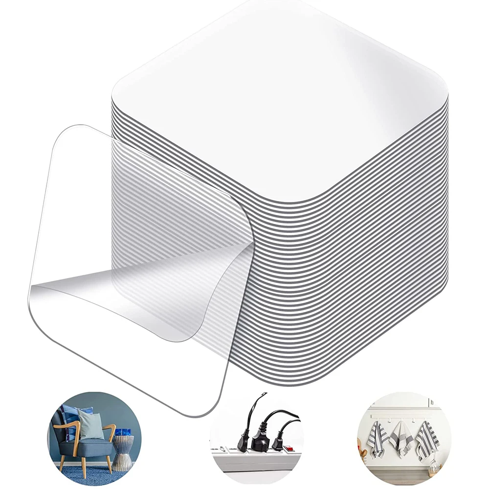 Square Double Sided Tape Super Strong Adhesive Heavy Duty Washable Sticker Pads Removable Waterproof No Trace Mounting Tape