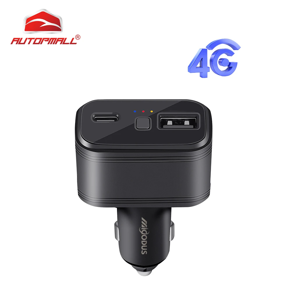 New 4G Car Charger Type-C MV77G Smart GPS Locator Voice Monitor SOS GPS & LBS  Positioning Multi-Alarms Free Web&APP Tracking