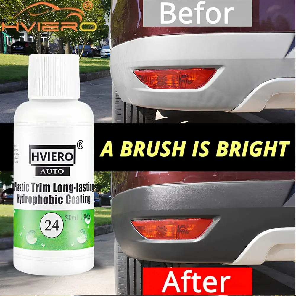20/100ml Car Plastic Trim Coating Long Lasting Hydrophobic Exterior Restorer Aging Plastics Turn Black Bright Dirt Wax Residue