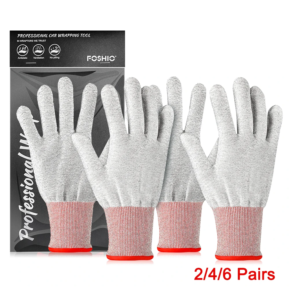 EHDIS Cut Resistant Carbon Fiber Working Gloves Vinyl Wrap Car Film Window Tinting Finger Protector Garden Cleaning Safety Tools