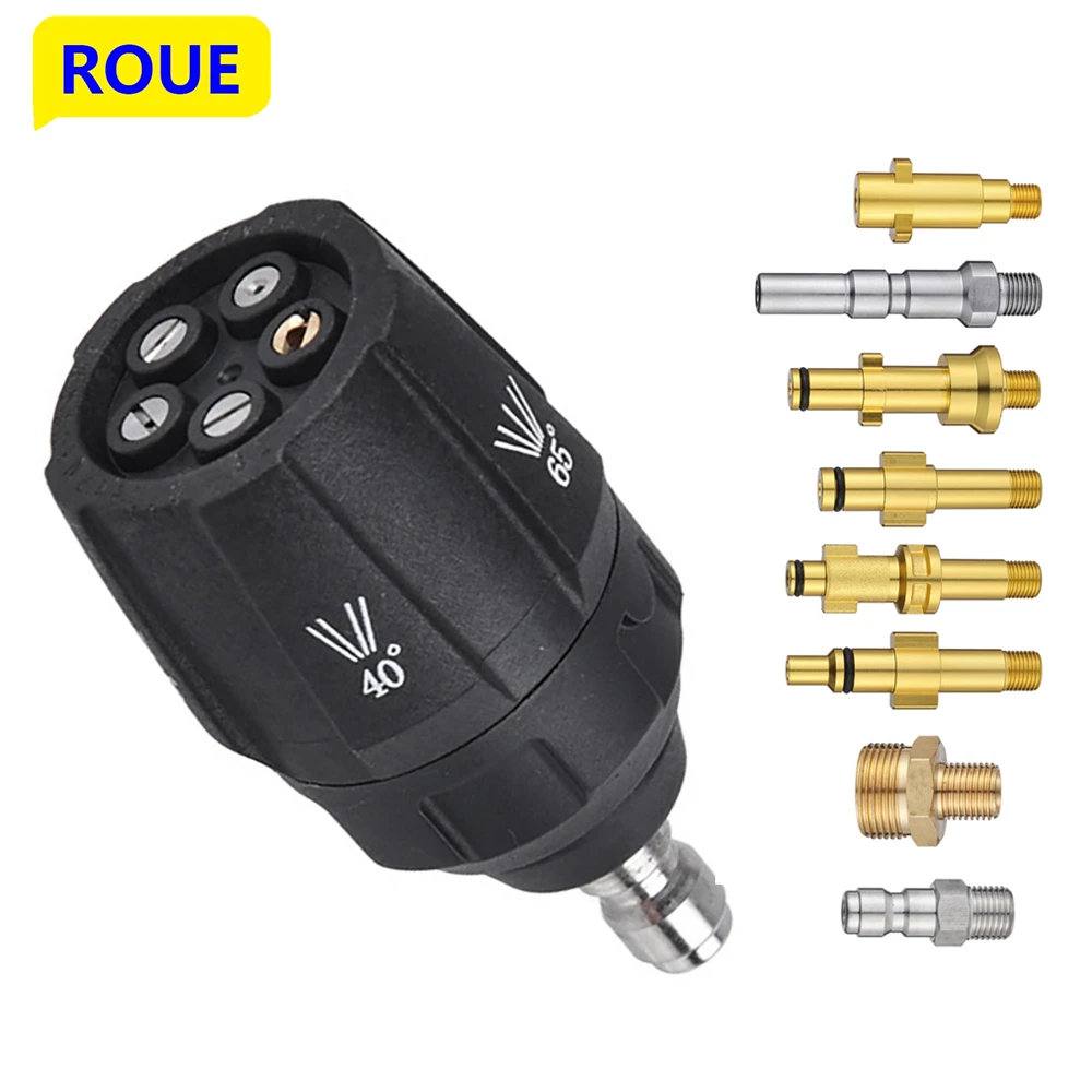 ROUE High Pressure Nozzles Car Washer Gun Quick Jet Tips Washer Nozzles for Karcher Parksdie Nilfisk Bosch Adaptor accessories