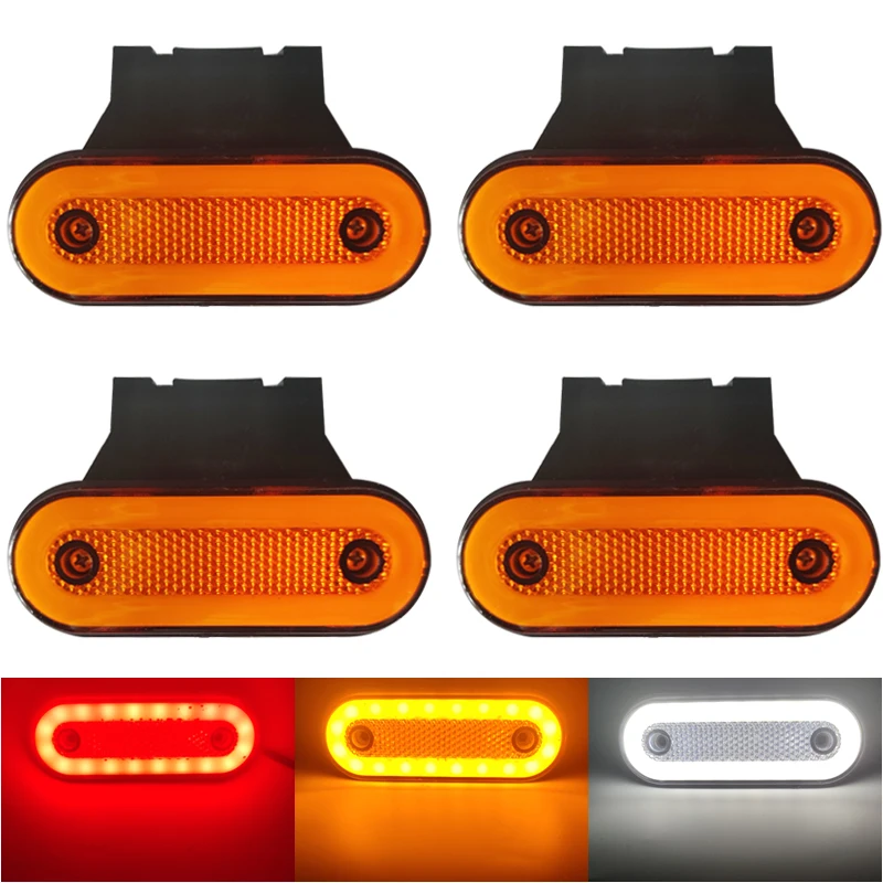 4x Truck Side Marker Light LED Clearance Lamp For Caravan Trailer Tractor Lorry Warning Tail Light Car External Lamp 12V 24V