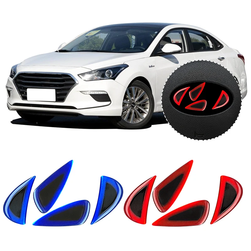 Car Steering Wheel Emblem Badge Decor Sticker Drip Glue Decal for Hyundai Elantra Kona Creta Tucson Accent IX35 I20 I30 Azera