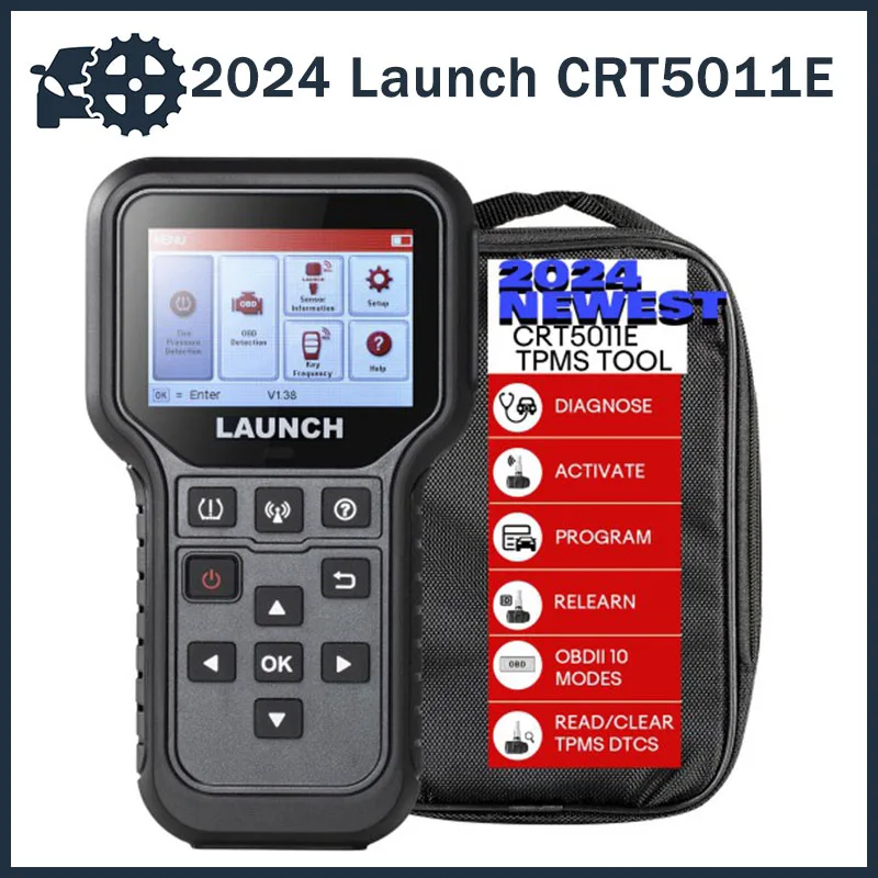 2024 Launch CRT5011E TPMS Relearn Tool TPMS Sensor (315+433MHz) Support Read/ Activate/ Programming/ Relearn/ Reset/ Key Fob Tes