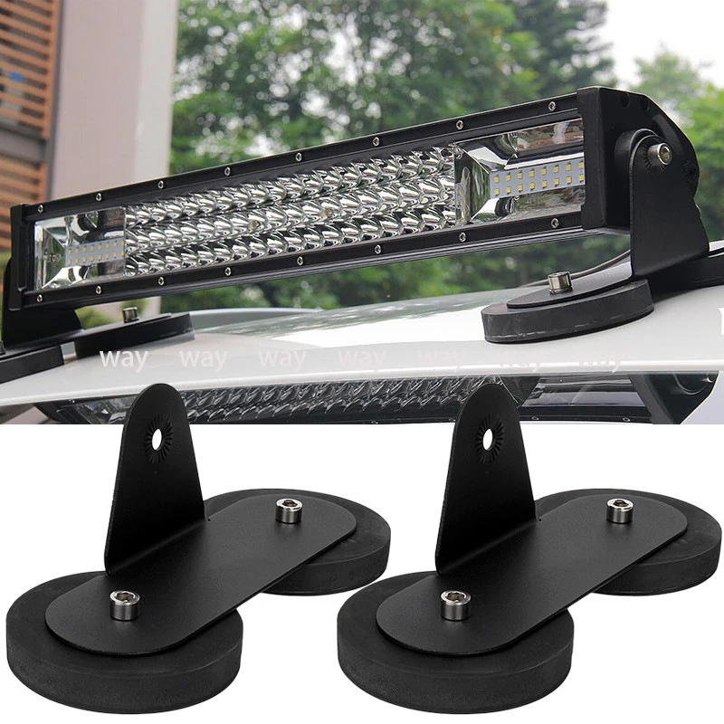 2Pcs Car Roof LED Strong Light Base Bracket Mount Magnetic Holder for SUV Bar Truck Modification Auto Exterior Accessories