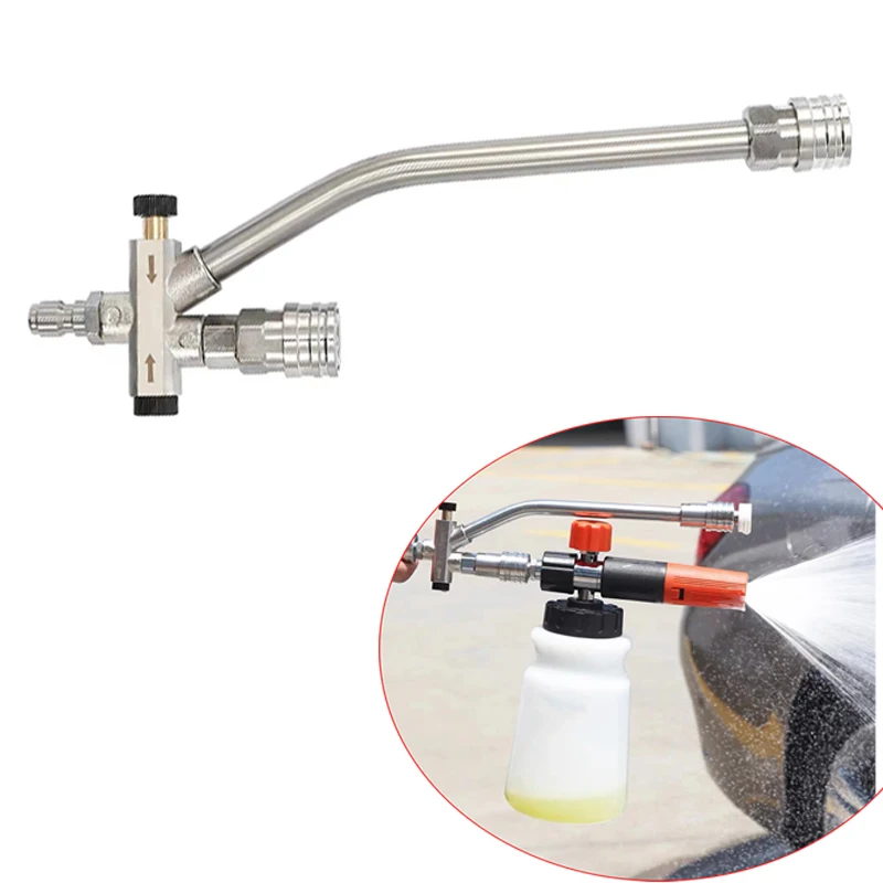 Dual Valve Pressure Washer Attachment 1/4 Quick Connect Foam Cannon Dual Spray Gun Foam Gun Dual Valve for High Pressure Washer
