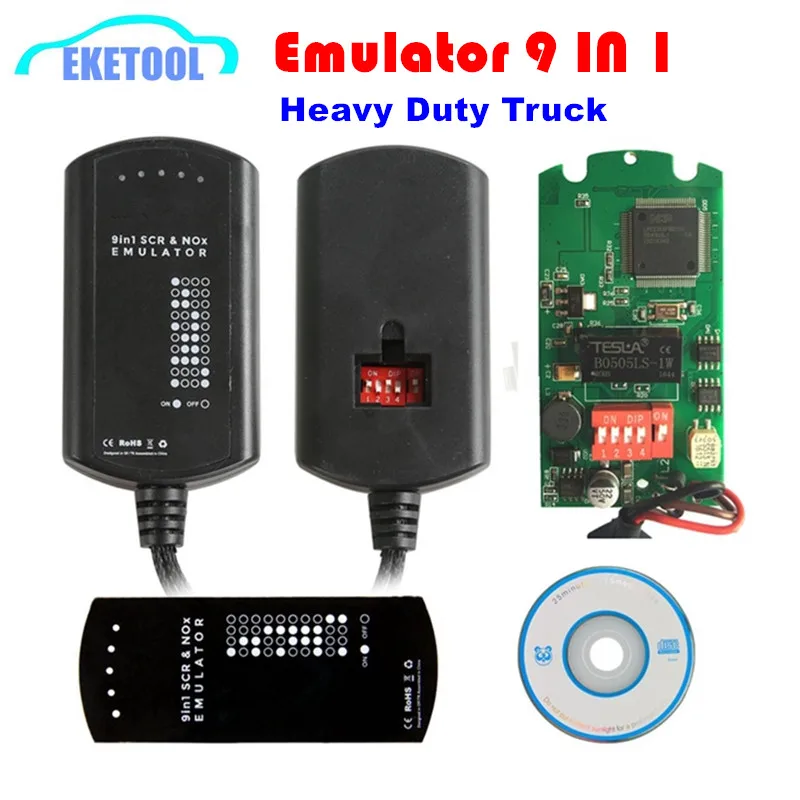 Full Chip 9 IN 1 Heavy Duty Truck Emulator Upgrade 8 IN 1 For 9 Trucks Emulator Heavy Duty No Need Any Software