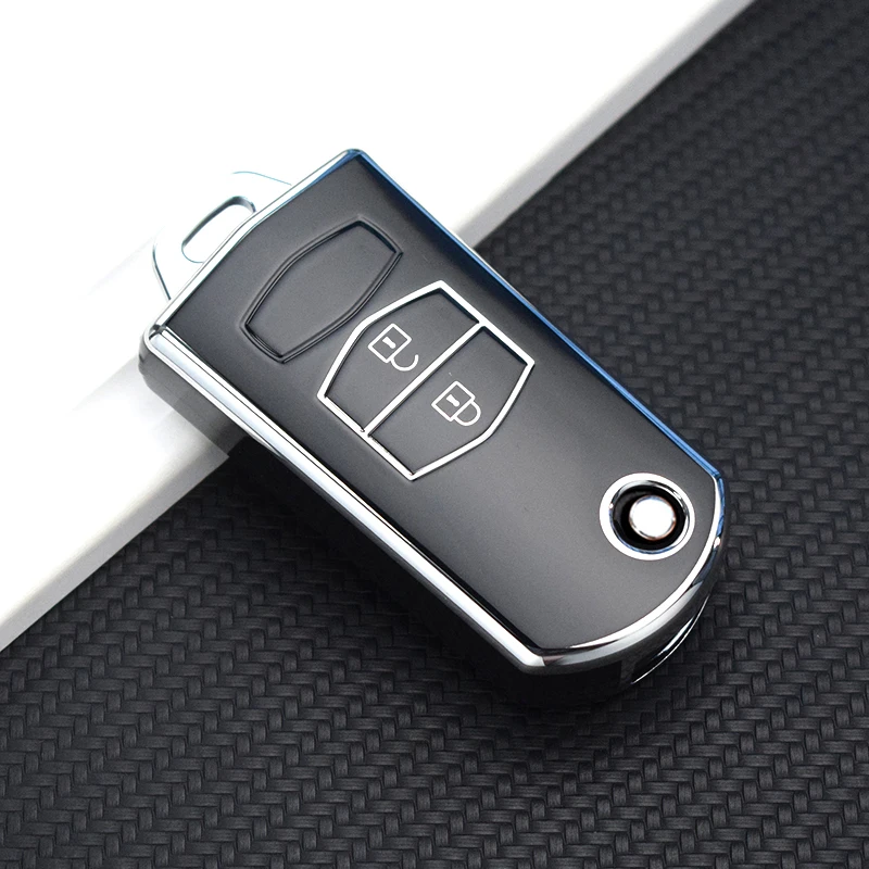 2 3 Buttons TPU Key Holder For Mazda 2 3 5 6 CX7 CX9 RX8 MX5 MPV Demio Car Key Cover Case Remote Shell Fob Bag Protector