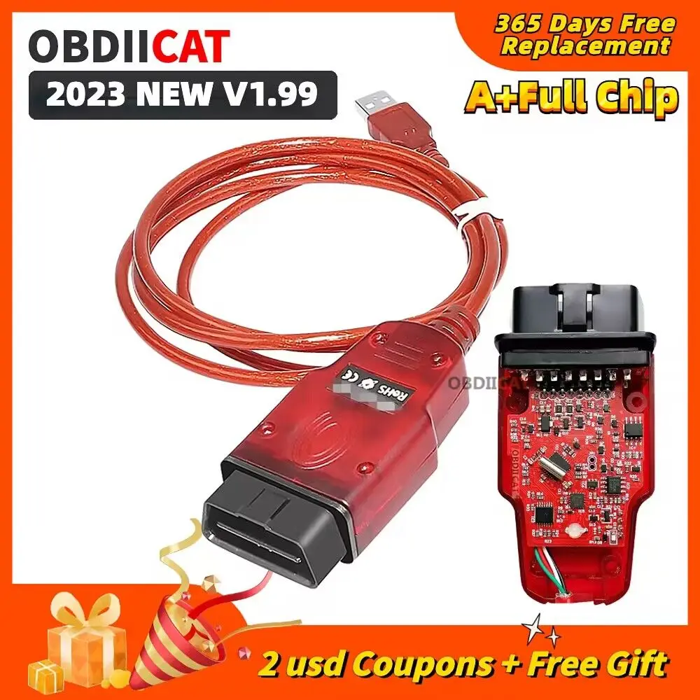 New Arrival V1.99 For R-eult OBD2 ECU Programmer Ren-Link 1.52 USB Diagnostic Cable For R-ault/Daia Vehicles/Key Coding/A-irb-ag