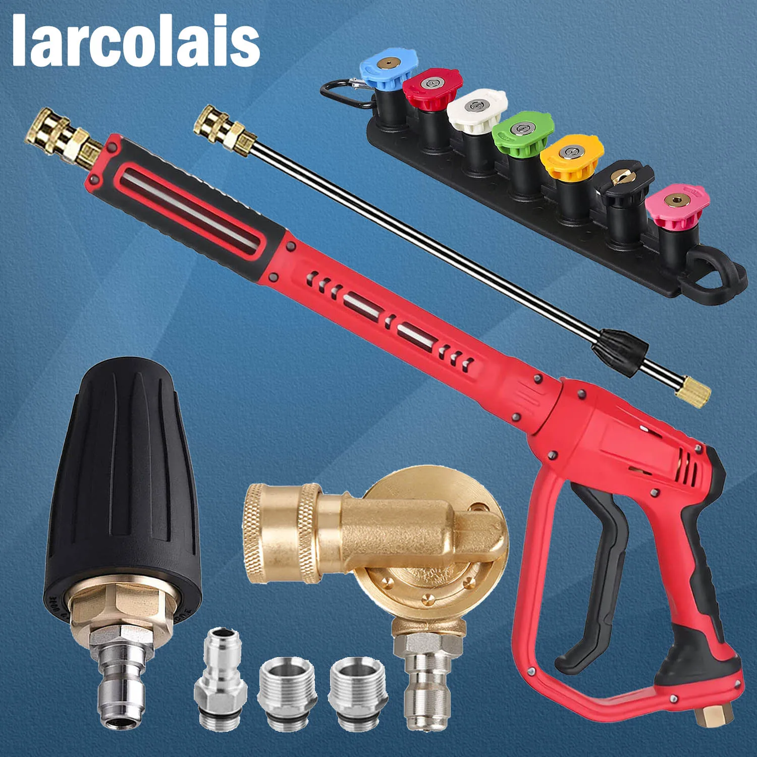36inch 4000 PSI High Power Pressure Washer Gun Extension Wand Nozzle Tips Foam Lance M22 14mm 3/8" Quick Connector Car Clean KIt