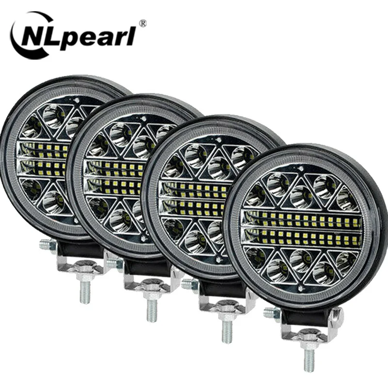NLpearl 4" 102W Car LED Bar Work Light 12V 24V Off Road Accessories 4x4 Atv Spot Flood Flash Truck Suv Driving Fog Headlight