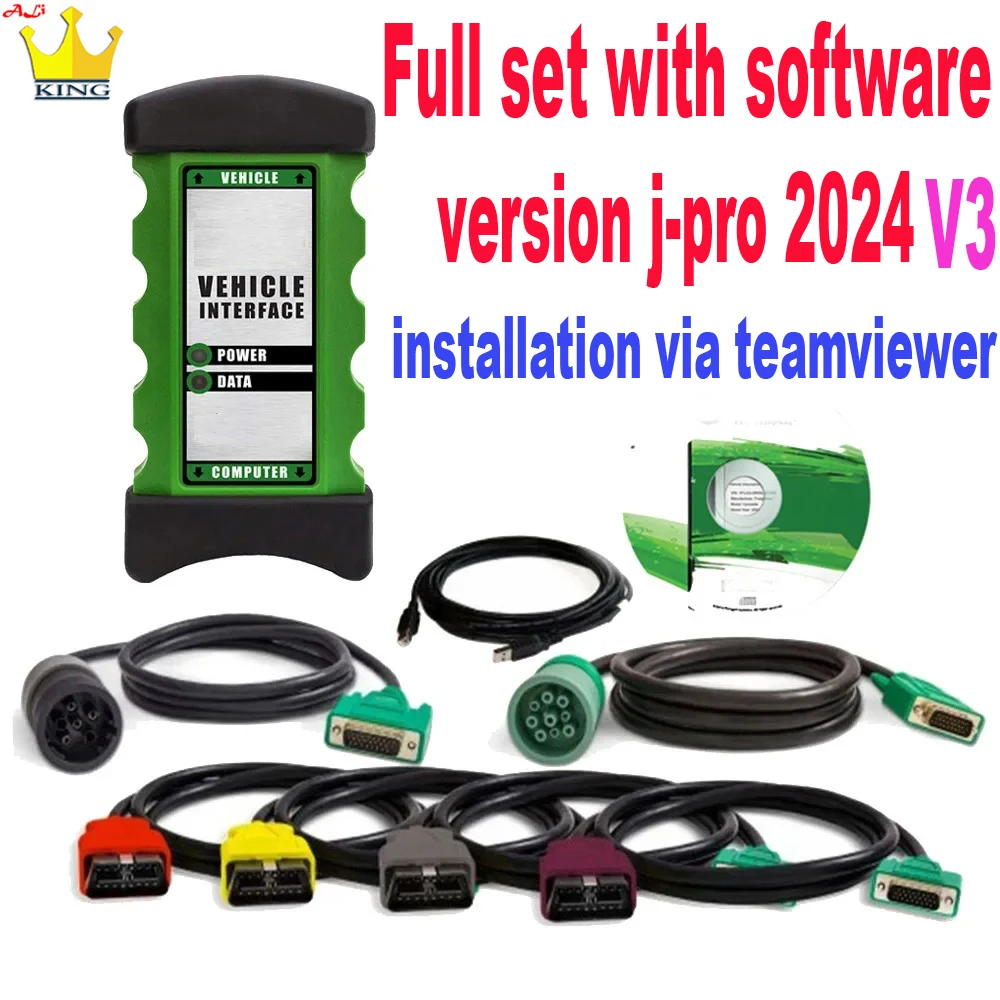 2024 V3 Noregon JPRO DLA 2.0 Professional diagnosis Vehicle Diesel Heavy Duty Truck Adapter Diagnostic Interface Scanner Tools