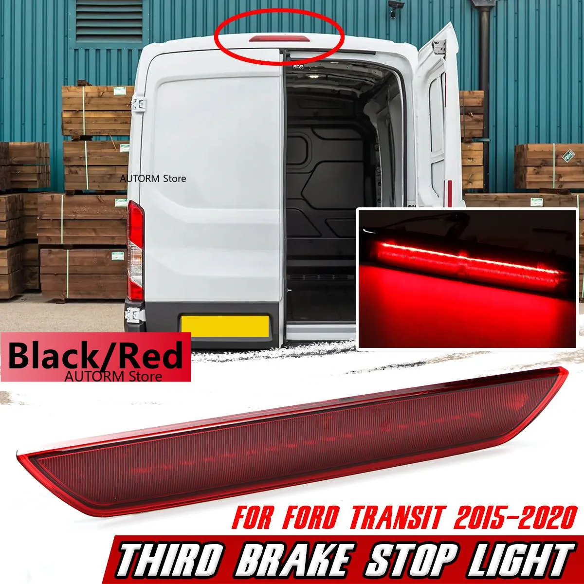 Car LED Brake Light High Additional Third 3rd Brake Light High Mounted Stop Lamp For Ford Transit MK8 / Tourneo Custom 2012-2020