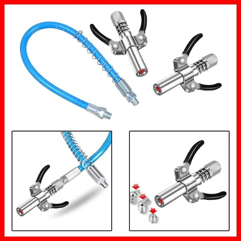 Grease Gun Coupler 10000 PSI NPTI/8 High Pressure Grease Nozzle Oil Pump Car Syringe Lubricant Tip Repair Accessories Lubricant