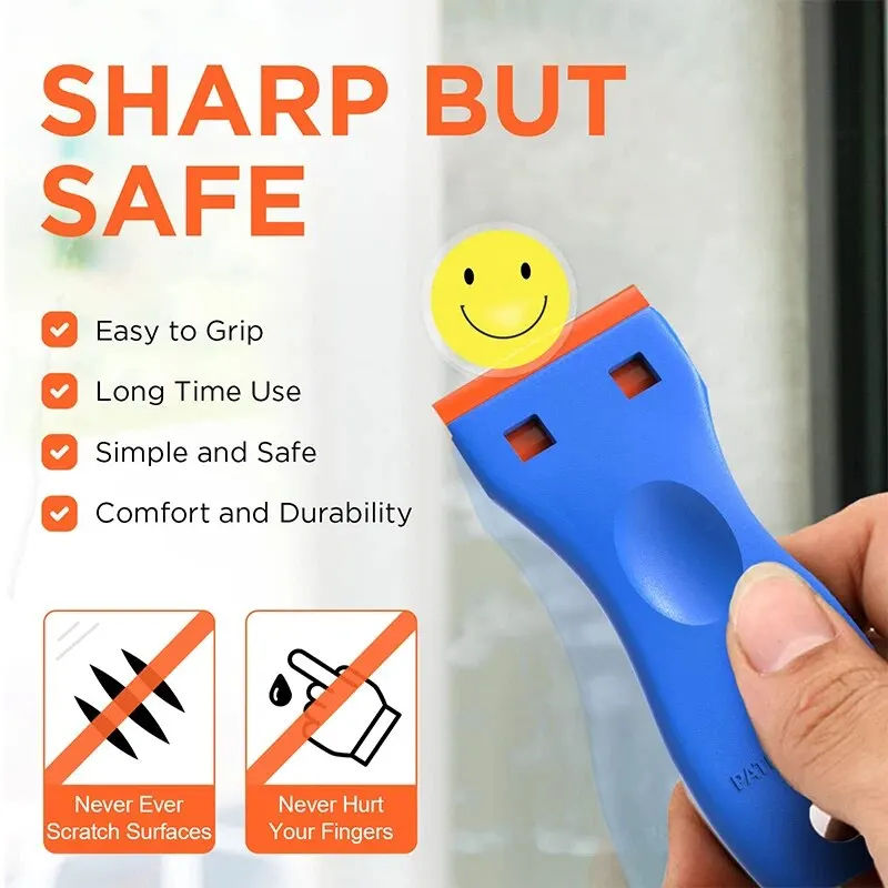 Double Edge Plastic Razor Blade Glass Cleaning Scraper Label Quick Cleaning Razor Glue Remover Window Car Film Sticker Scraper