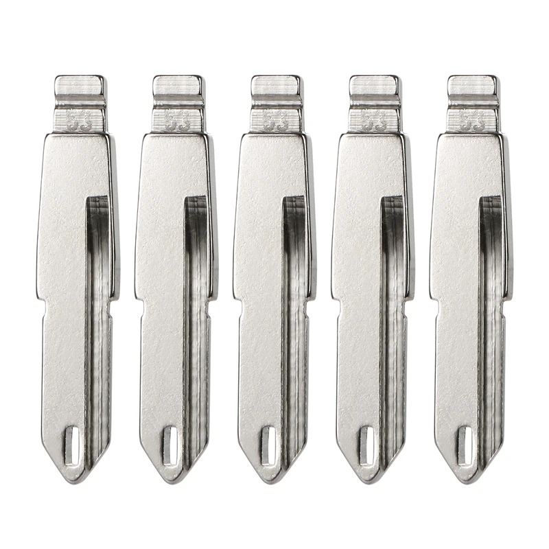 1 set/5pcs Car Flip Key Blade Replacement Accessories Uncut Metal Key Blade #53 Universal for Lada Renault Megan Peugeot Citroen