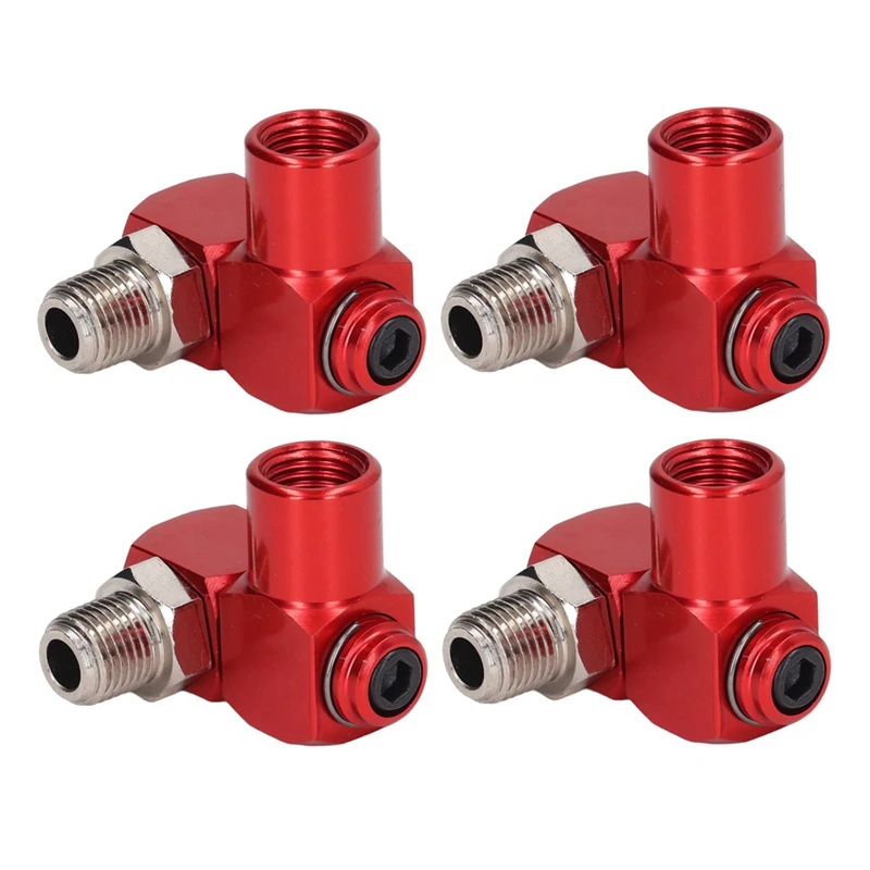 4Pc 360 Degree Swivel Air Hose Connector 1/4In NPT Industrial Air Fittings Pneumatic Tool Adapter Air Hose Joint Coupler Durable