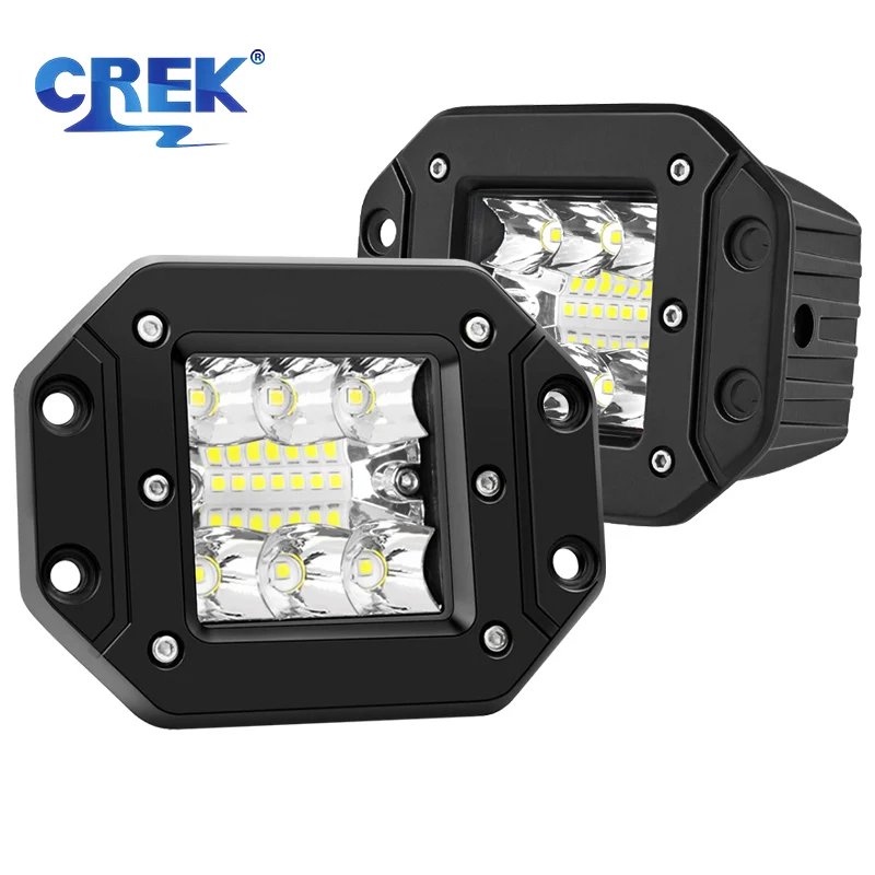 CREK LED Driving Lights Offroad Bumper Built-in Headlight Flush Mount Lamp for Pickup Truck Lada Niva 4x4 Accessories 12V 24V