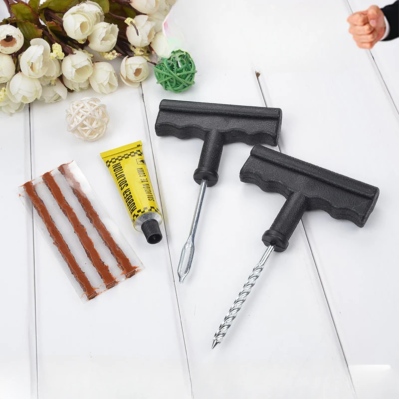 6-piece Set of Tire Repair Tools, Car Maintenance Tools, Tire Repair Rubber Strips, Tire Repair Tools with Adhesive